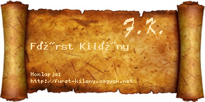 Fürst Kilény névjegykártya